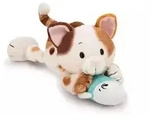 Nici: Pl&uuml;sch-Gl&uuml;ckskatze und Fisch, liegend - 30 cm