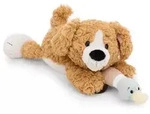 Nici: Pl&uuml;schhund und Ente, braun, liegend - 30 cm