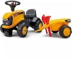 Falk: JCB Traktor ohne Pedale, mit Anh&auml;nger und Zubeh&ouml;r - gelb