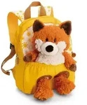 Nici: Rucksack mit Fuchs-Pl&uuml;sch - gelb, 25 cm