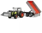 Bruder: Claas Nectis 267F Traktor mit Frontlader und Anh&auml;nger