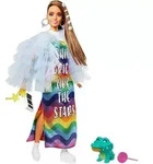 Barbie Fashionista: Barbie Extra Puppe im Regenbogenmantel