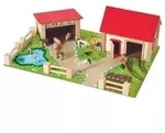 Eichhorn: Gro&szlig;er Bauernhof-Spielset aus Holz, 20-teilig