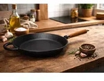 Ronneby Bruk Maestro Bratpfanne flach, &Oslash; 28 cm, mit Eichenholzgriff