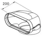 BORA EFR90/1 Ecotube &Uuml;bergang 90&deg; flach rund inkl. Dichtungsmaterial (1Stk.)