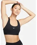NIKE W NK SWSH LGT SPT BRA BLACK/WHITE XS