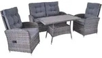 LC Garden &raquo;Bailado&laquo; Lounge Set 4-tlg. omega grau aus handgeflochtenem...