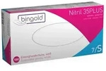 BINGOLD Nitril 35PLUS Einweghandschuhe Wei&szlig; puderfrei 100 St&uuml;ck - XL