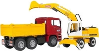 BRUDER 02751, BRUDER MAN TGA Kipplastwagen und Liebherr Schaufelbagger