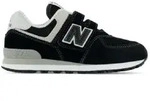 New Balance Unisex f&uuml;r Kinder. PV574V1 Leder Turnschuhe 574 schwarz (32.5), Wohnung,