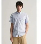 Gant f&uuml;r Herren. 3000101 Regular Fit Kurzarmhemd aus blauer Popeline (S), L&auml;ssig,