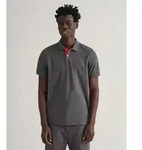 Gant f&uuml;r Herren. 2062026 Kontrastreiches graues Piqu&eacute;-Poloshirt (M), L&auml;ssig,