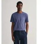 Gant f&uuml;r Herren. 2003184 Schild T-shirt blau (M), L&auml;ssig, Baumwolle, Kurzarm,