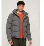 Superdry f&uuml;r Herren. M5011743A Everest grau wattierte Kapuzenjacke mit Kapuze (S),