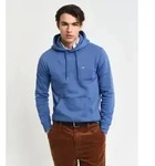 Gant f&uuml;r Herren. 2007058 Shield Hoodie blau (S), L&auml;ssig, Baumwolle