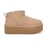 UGG f&uuml;r Damen. 1135092 Klassische Ultra Mini Plateau-Stiefeletten aus Leder beige