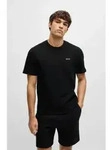 BOSS f&uuml;r Herren. 50535891 Pyjama-Shirt mit schwarz gesticktem Logo (L),