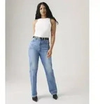 Levi's f&uuml;r Damen. 79078-0008 Blaue Jeans in voller L&auml;nge mit Rippenkorb (27/32),