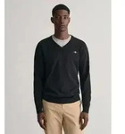 Gant f&uuml;r Herren. 8030562 Klassischer schwarzer Baumwollpullover mit V-Ausschnitt