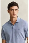 Gant f&uuml;r Herren. 2014102 Zweifarbiges blaues Poloshirt (S), L&auml;ssig, Baumwolle,