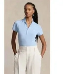 Polo Ralph Lauren f&uuml;r Damen. 211B18200002 Elastisches Slim Fit Poloshirt blau (L),