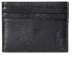 Polo Ralph Lauren Unisex. 405913722002 Schwarzes Kartenetui aus genarbtem Leder