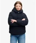 Superdry f&uuml;r Damen. W5012208A Gesteppte Premium-Kordjacke mit Kapuze marineblau