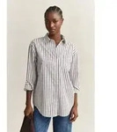 Gant f&uuml;r Damen. 4300239 Klassisches Popeline-Hemd mit Streifen Relaxed Fit wei&szlig;