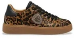 Blauer f&uuml;r Damen. F6VICTORY01 Victory Sneaker aus Leder mit Leopardenmuster...
