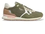 Pepe Jeans f&uuml;r Damen. PLS400047 Sneaker Brit City gr&uuml;n (36), Stoff, Wohnung,