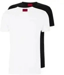 HUGO f&uuml;r Herren. 50325440 Pack 2 T-Shirts Rund wei&szlig;, schwarz (L), L&auml;ssig,