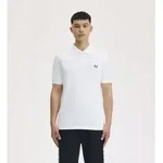 Fred Perry f&uuml;r Herren. M6000 Einfarbiges wei&szlig;es Poloshirt (S), L&auml;ssig, Baumwolle,