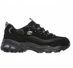Skechers f&uuml;r Damen. 11930 D'Lites-Biggest Fan Leder Turnschuhe schwarz (37), 3 bis 5