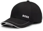 BOSS f&uuml;r Herren. 50492716 Kappe Wei&szlig; Detail (OSFA), Schwarz, L&auml;ssig, Baumwolle