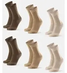 BAMBOO CREW SOCKEN - 6-Pack - Sand | Beige | Brown - 35-38