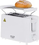 Adler AD 3223 Toaster f&uuml;r 2 Scheiben in Wei&szlig;, 900W, mit 6 Stufen, Br&ouml;tchenaufsatz