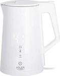 Adler AD 1345 Wasserkocher in Wei&szlig;, 1,7 Liter, 2200 Watt, aus Edelstahl mit