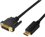 LogiLink DisplayPort-Kabel 20pin Stecker auf DVI 24+1pin Stecker schwarz 2m