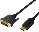 LogiLink DisplayPort-Kabel, DP/M zu DVI/M, 1080p, schwarz, 5 m
