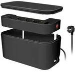 LogiLink Kabelbox mit 5 fach Steckdosenleiste und 3 USB Schwarz