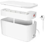 LogiLink Kabelbox mit 5 fach Steckdosenleiste und 3 USB Wei&szlig;