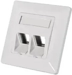 LogiLink Keystone Unterputzdose f&uuml;r 2 Keystone-Module, 45Grad Schr&auml;gauslass,