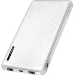 LogiLink Powerbank 10.000 mAh, 2&times; USB-A & 1&times; USB-C, Schnellladen, Wei&szlig;
