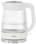 Adler AD 1306 Glas-Wasserkocher mit LED-Beleuchtung, 1,8 L, 2200 W, wei&szlig;