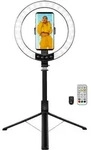 LogiLink Smartphone-Ringlicht mit Selfie-Stick-Stativ Fernausl&ouml;ser 25 cm...