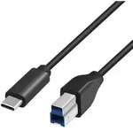 LogiLink USB 3.2 Gen1 Type-C Kabel, C/M zu USB-B/M, schwarz, 2 m