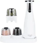 Adler AD 4449 Elektrische Salz und Pfefferm&uuml;hle Set 3 Mahlwerke USB matt wei&szlig;