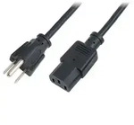 LogiLink Netzkabel US-Stecker NEMA 5-15P auf Kaltger&auml;tebuchse IEC C13 1,8m