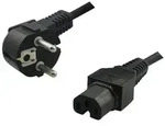 LogiLink Netzkabel Stecker 90&deg; auf Warmger&auml;tebuchse IEC C15 2m schwarz