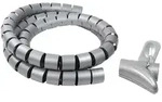 LogiLink Kabelschlauch Spiral mit Werkzeug 28 mm 1,5 m Grau